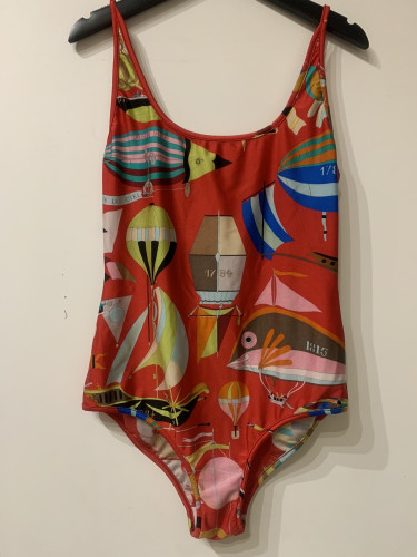 Hermes Red Swimsuit
