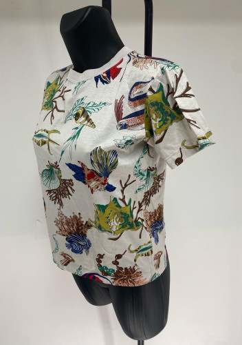 Hermès Tshirt with Multicolour Patterns