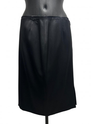 Chanel Black Satin Skirt