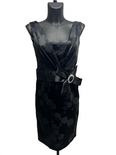 Dolce & Gabbana Black Flower Dress with Crystals