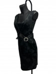 Dolce & Gabbana Black Flower Dress with Crystals