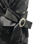 Dolce & Gabbana Black Flower Dress with Crystals