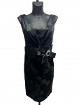 Dolce & Gabbana Black Flower Dress with Crystals