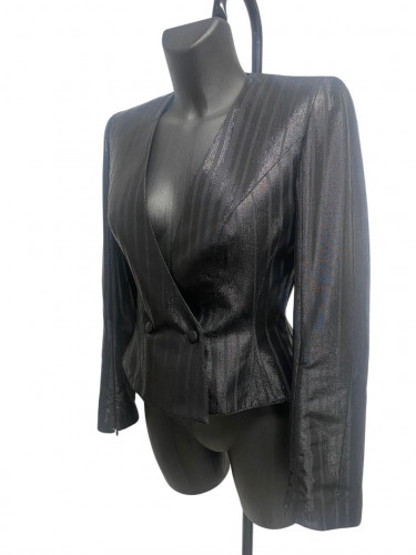 Mugler Two Buttons Striped Jacket