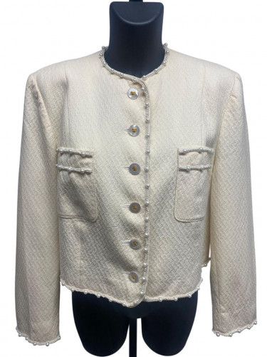 Louis Feraud Ivory Pearls Jacket