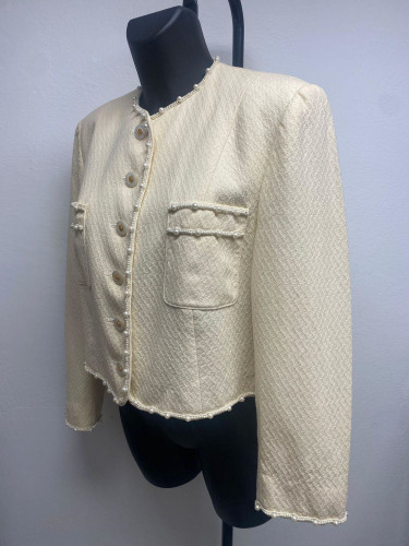 Louis Feraud Ivory Pearls Jacket