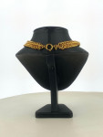 Chanel Quilted Cut Out Logo Double Chain Necklace