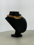 Chanel Quilted Cut Out Logo Double Chain Necklace