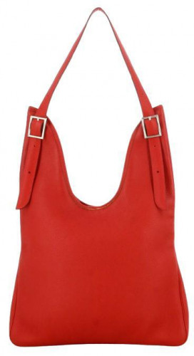 Hermès Red Taurillon Clemence Massai Shoulder Bag