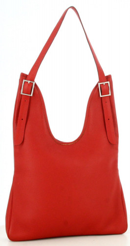 Hermès Red Taurillon Clemence Massai Shoulder Bag