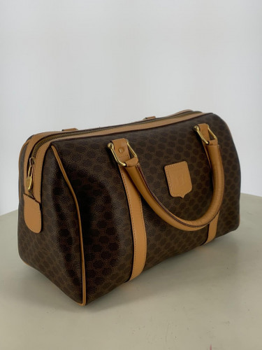 Celine Macadam Coated Canvas Boston Bag