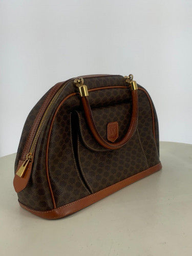 Celine Macadam Coated Canvas Handbag