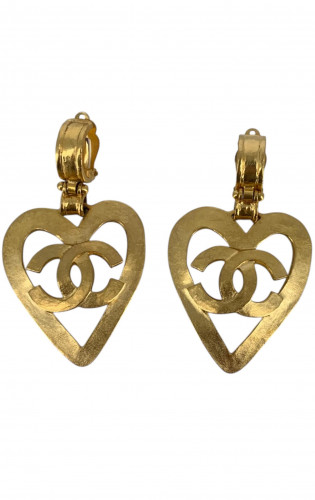Chanel heart earrings