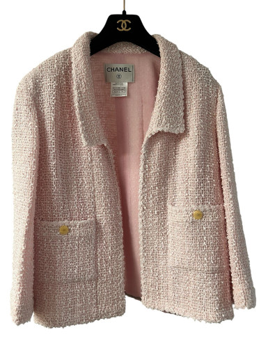 Chanel Spring 1999 Pink tweed jacket size 40