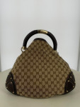 Gucci Canvas Bamboo Indy Hobo