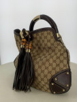Gucci Canvas Bamboo Indy Hobo