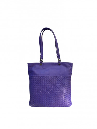 Bottega Venetta Purple Leather Handbag
