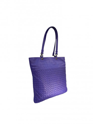 Bottega Venetta Purple Leather Handbag
