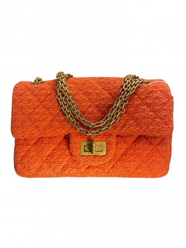 2020's Chanel Pink Reissue 2.55 Quilted Tweed Single Flap 224
