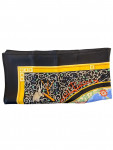 Black Hermès silk scarf with patterns
