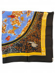 Black Hermès silk scarf with patterns
