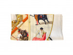 Hermès white silk scarf with patterns
