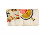 Hermès white silk scarf with patterns
