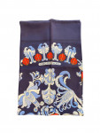 Blue Hermès silk scarf with ladybug pattern
