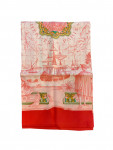 Hermès pink silk scarf with patterns
