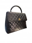 2002 Chanel CC Quilted Caviar Kelly Top Handle Bag
