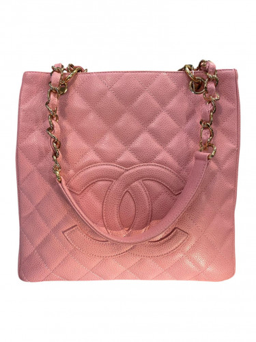 2004 Chanel LeatherCaviar Petite Shopping Tote
 Pink Grained 
