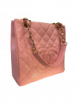2004 Chanel LeatherCaviar Petite Shopping Tote
 Pink Grained 
