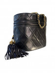 1989 Chanel Shoulder Bag in Quilted Black Leather
