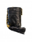 1989 Chanel Shoulder Bag in Quilted Black Leather
