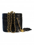 1989 Chanel Shoulder Bag in Quilted Black Leather

