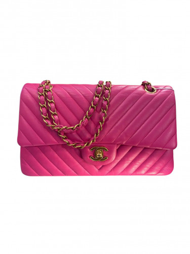2015 Chanel Chevron Lambskin Double Flap Bag