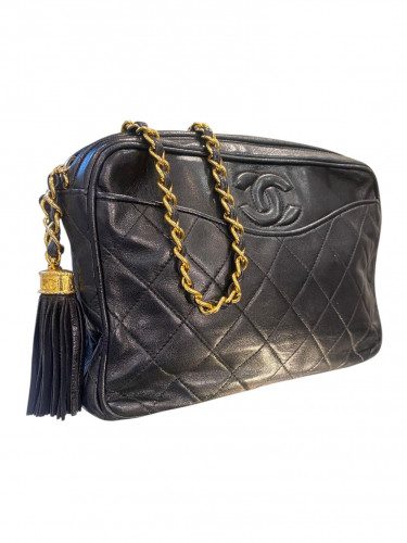 1986 Chanel CC Quilted Lambskin Tassel Camera Bag