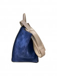 Celine Medium Tricolor Calfskin and Suede Trapeze Satchel

