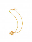 Gold Plated Logo Crystal Pendant Necklace