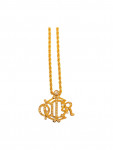 Gold Plated Logo Crystal Pendant Necklace