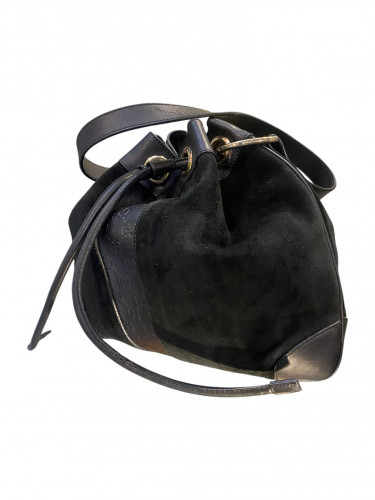 Gucci Suede and Black Leather Bag