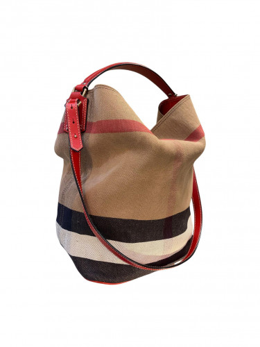 Burberry Red Leather Shoulder Bag 
