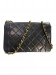 1991's Chanel Quilted Leather Handbag in Black
