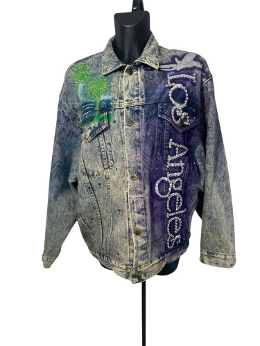 Tony Alamo "Los Angeles" Denim Jacket with Strass