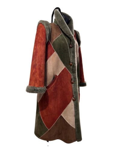 Christian Dior Multicoloured Suede and Fur Coat
