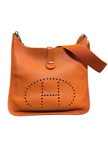 2009 Evelyne Hermès Orange Leather Shoulder Bag