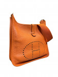 2009 Evelyne Hermès Orange Leather Shoulder Bag