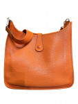 2009 Evelyne Hermès Orange Leather Shoulder Bag