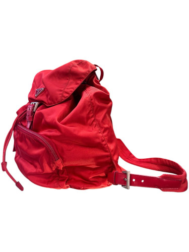 Prada backpack in red nylon