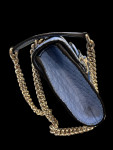Gucci blue leather handbag with GG logo